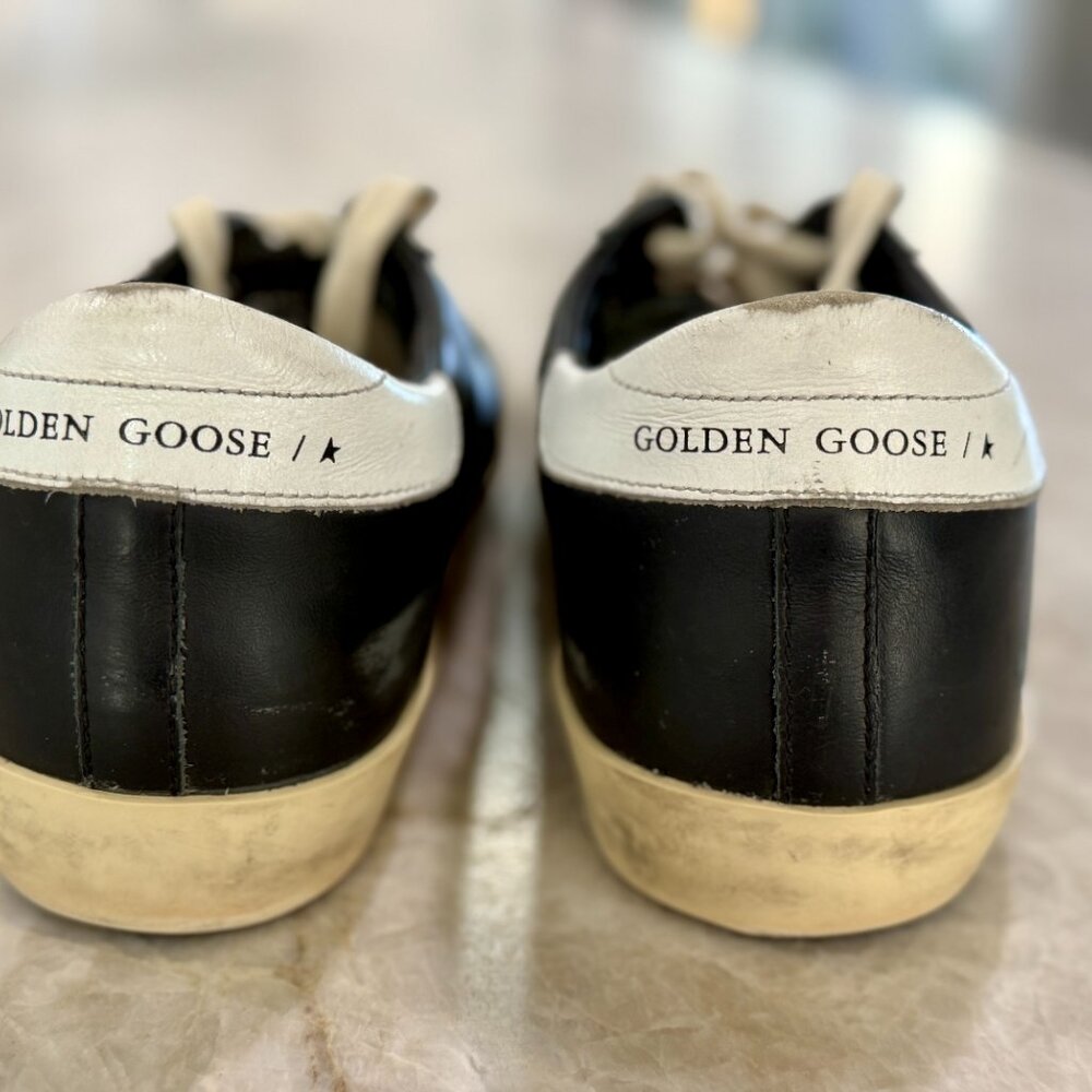 LIKE NEW Golden Goose Super-Star Leather Sneakers White Star Size 38/7 - Picture 4 of 11